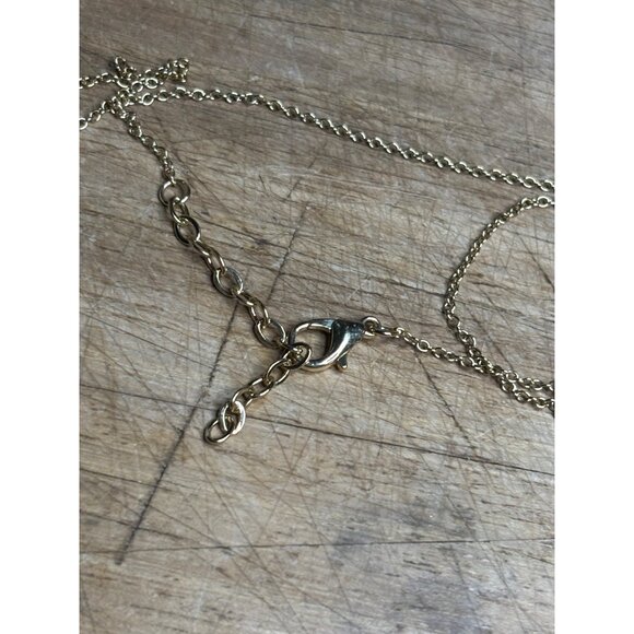Gold Chain Necklace With Rhinestone Triangle Pendant - Picture 5 of 7